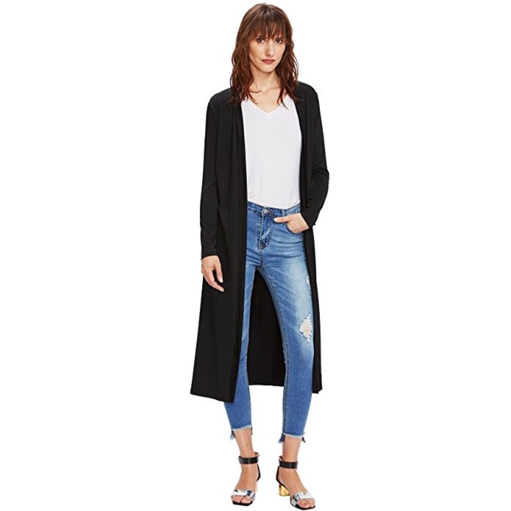 🎩LILLY Womens Black Maxi Cardigan🎩